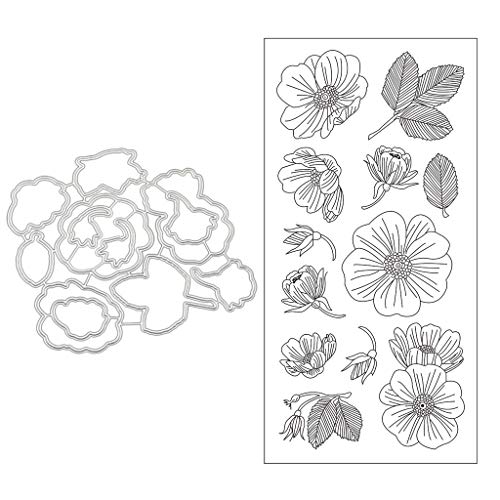 Beimus Stanzschablonen, Blumenblätter, transparenter Stempel mit Stanzform, exquisite Stempel-Kombination für Scrapbooking, Verzierungen von Beimus