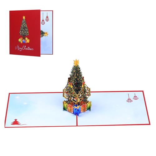 Festival 3D Popup Weihnachtsbaum Karte Markante 3D Popup Weihnachtsbaum Karte mit Umschlag für saisonale Grüße von Beimus