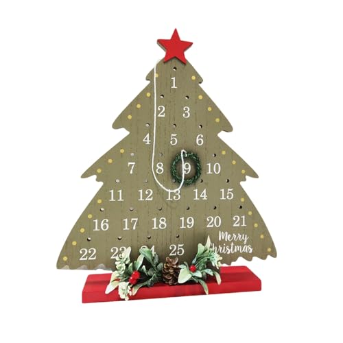 Weihnachts-Countdowns aus Holz, Adventskalender, eleganter Tischständer, Weihnachtsbaum-Countdown-Kalender für Urlaubsdekorationen von Beimus