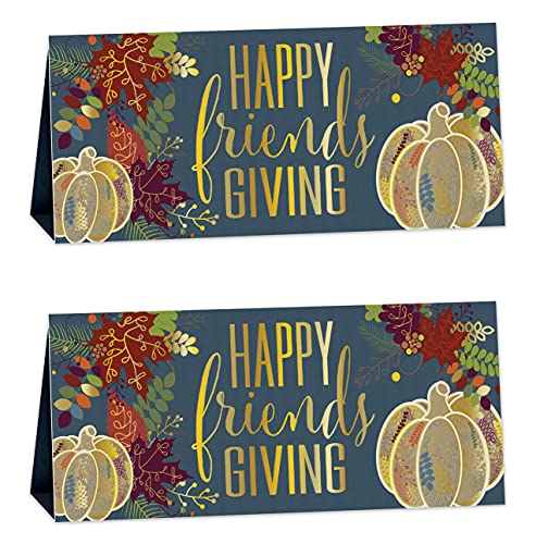 Beistle 2 Stück dreidimensionale Folie Karton Papier Herbst Happy Friendsgiving Tischdekoration Thanksgiving Day Freunde Party Dekorationen, 15,9 x 34,3 cm, mehrfarbig von Beistle