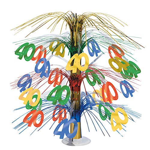 Beistle 50362-MC Cascade Centerpiece 40th Birthday Decorations, Tableware, Multi-Color von Beistle