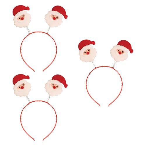 Beistle Weihnachtsmann Boppers Stirnbänder, 3 Stück Festliche Weihnachten Kopfbedeckung für Feiertagsfeiern, lustige Mütze Zubehör für Winterfeiern und Photo Booth Requisiten von Beistle