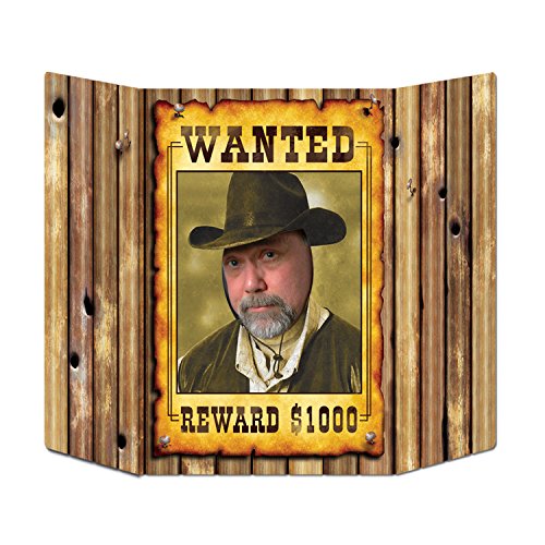 Beistle Western Wanted Poster Foto-Türbanner, Papier, Mehrfarbig, One Size von Beistle