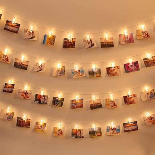 Beiyan Lichterkette mit Klammern für Fotos 3,0M, 20 LED Foto Lichterkette Klammern, Lichterkette Fotos, Lichterkette Fotoclips für Fotos Wand Batteriebetriebene Zimmer Wohnzimmer Deko von Beiyan