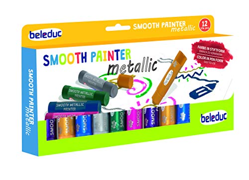 Beleduc 52050 - Smooth Metallic Painter, 12er Set, Wachsmalstifte, Bastelspaß, mehrfarbig von Beleduc