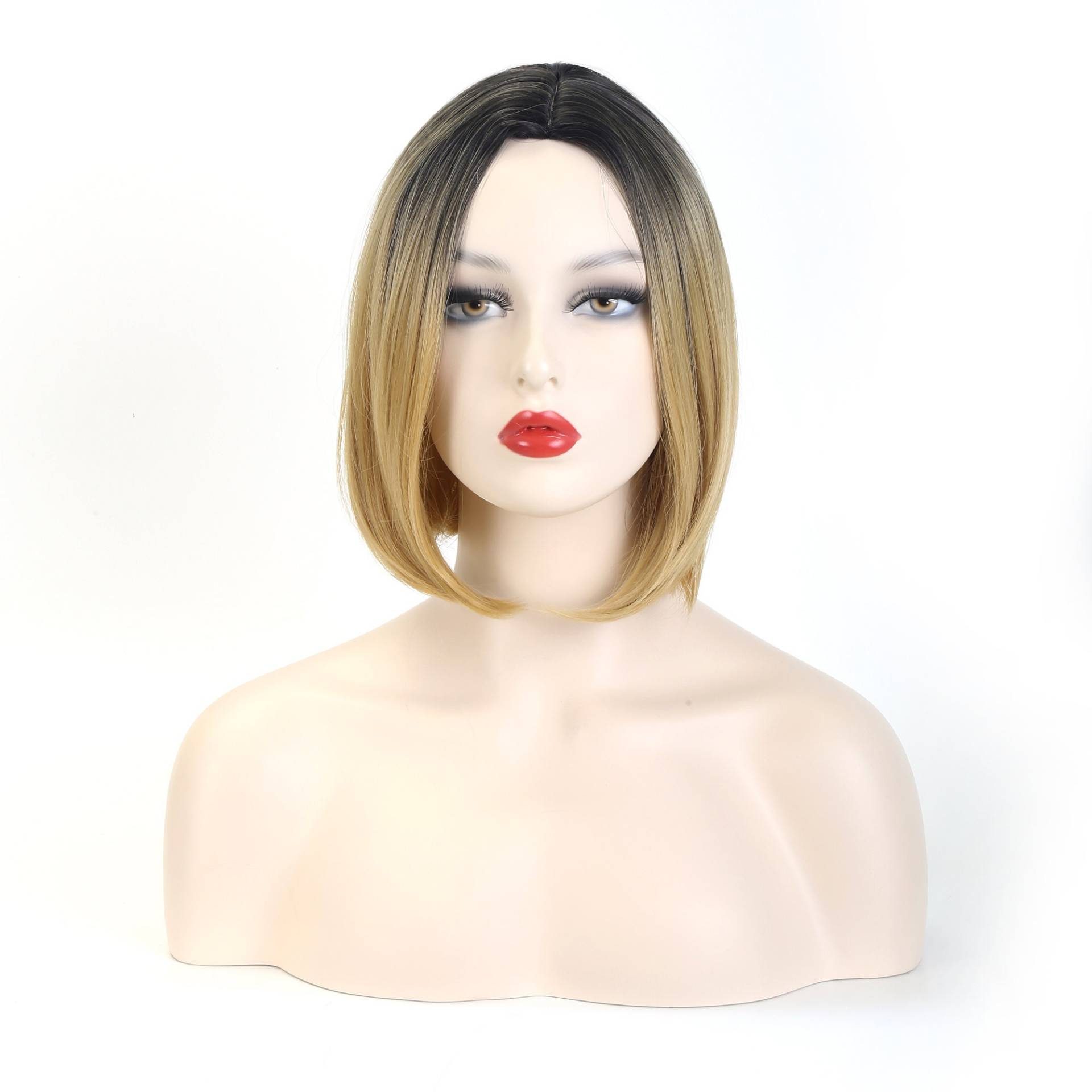 Mode Hellbraun Ombre Kurze Bob Perücke Für Frauen von Belezahair