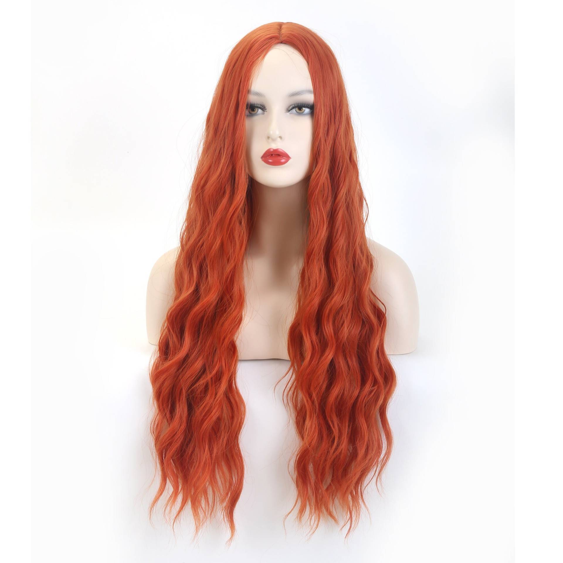 Ginger Orange Perücke Lange Lockige, Lose Tiefe Welle Cosplay Perücke, Kostümperücke Für Halloween von Belezahair