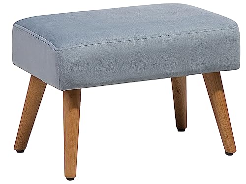 Beliani Eleganter Hocker in Grau Samtstoff Holzbeine modern Takoma von Beliani