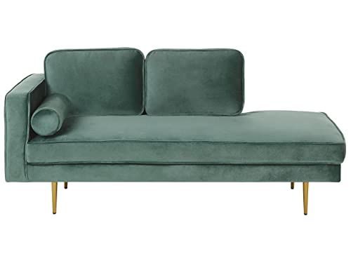 Beliani Moderne Chaiselongue aus Samtstoff in Mintgrün Miramas von Beliani