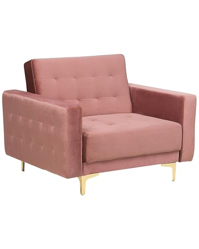 Beliani Moderner Sessel Samtstoff rosa Aberdeen von Beliani