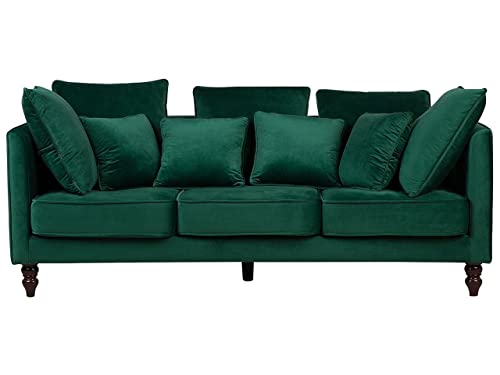 Beliani Modernes Dreisitzer Sofa in Grün Samtstoff Polsterbezug Fenstad von Beliani