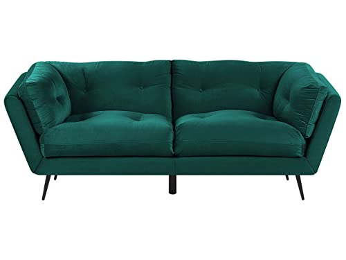 Beliani Modernes Sofa aus Samtstoff in Smaragdgrün 3er Sitzer Lenvik von Beliani