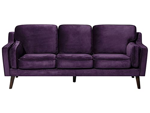 Beliani Modernes Sofa aus Samtstoff in Violett Couch 3-Sitzer Lokka von Beliani