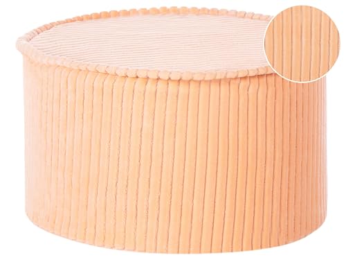 Beliani Pouf Baumwolle Samtstoff pfirsich rosa 40 x 25 cm rund Zikria von Beliani