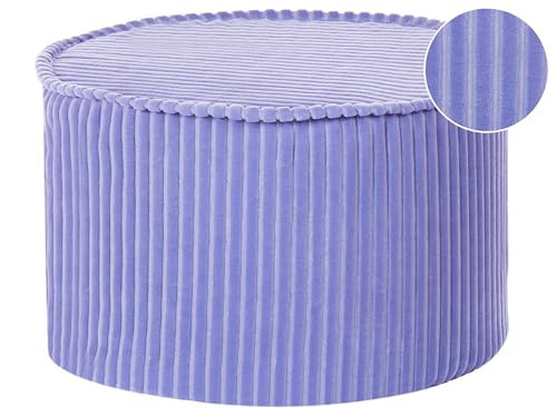 Beliani Pouf Baumwolle Samtstoff violett 40 x 25 cm rund Zikria von Beliani