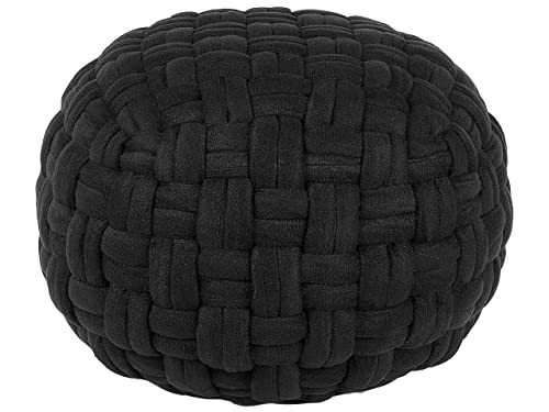 Beliani Trendy Ottoman in Schwarz Samtstoff 45x35 cm Hopa von Beliani