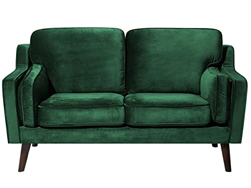 Beliani Trendy Sofa aus Samtstoff in Grün Polstersofa 2-Sitzer Lokka von Beliani