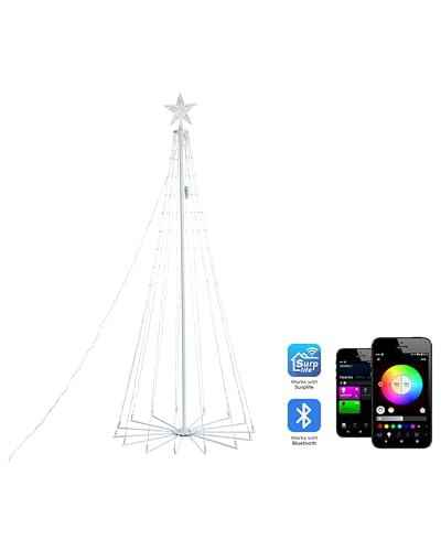 Indoor LED Weihnachtsbaum 295 Lichter warm-weiß mit Timer App-Steuerung Ikamiut von Beliani