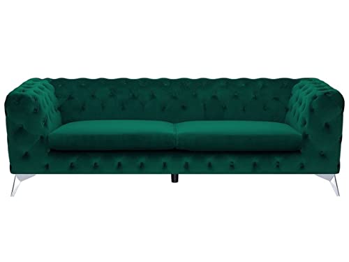 Klassisches Polstersofa Samtstoff Chesterfield Style grün Sotra von Beliani