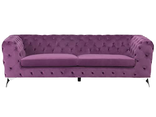 Klassisches Polstersofa Samtstoff Chesterfield Style violett purpur Sotra von Beliani