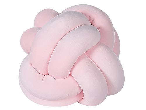 Modernes Knoten-Ball Dekokissen Samtstoff rosa rund 20 x 20 cm Malni von Beliani