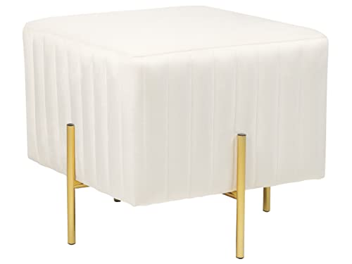 Pouf creme 45 x 45 cm goldene Metallbeinen Samtstoff Dayton von Beliani