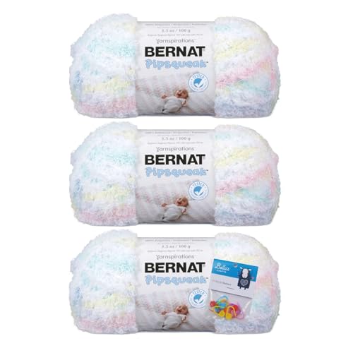 Bernat Garn Pipsqueak Garn, 100 g, 3er-Pack Bündel mit Bella's Crafts Maschenmarkierern (Baby Baby Print) von Bella's Crafts