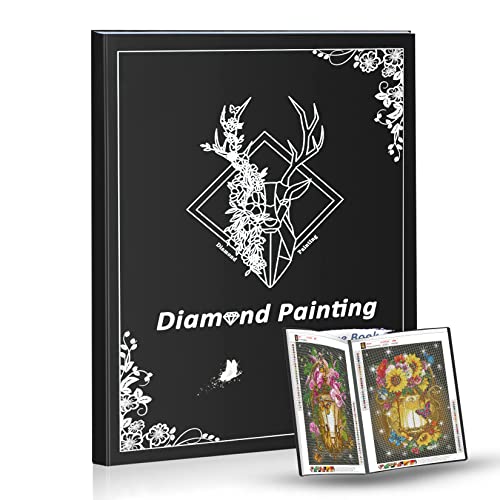 Bellatoi Diamond Painting Bilder Album, Diamond Painting Sammelmappe A2, A2 Mappe für Diamant Painting Bilder 40x50 cm (Schwarz, 30 Seiten Hält 60 Blatt) von Bellatoi