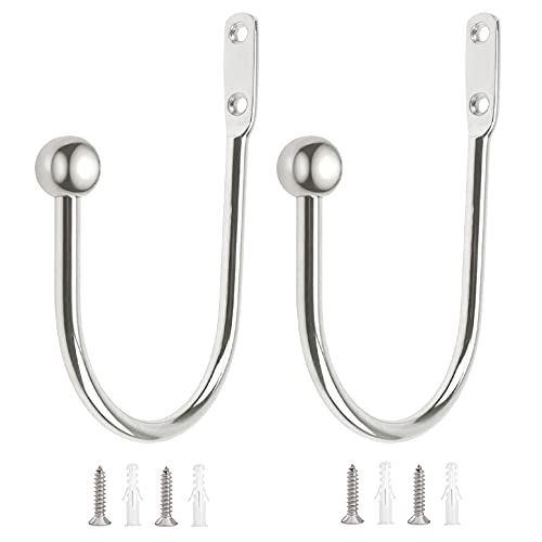 Belvanr Raffhalter für Vorhänge 2 Stück Vorhang Raffhalter Raffhalter für Gardinen Vorhanghalter Wand U Haken Vorhanghalter Metall Raffhalter Haken Vorhang Holdbacks Tieback Hooks für Gardinen von Belvanr