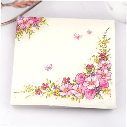 20 Stücke Dekorative Servietten Rosa Blumen Schönheit Design Papier Servietten Für Café Party Geschirr von Bemvp