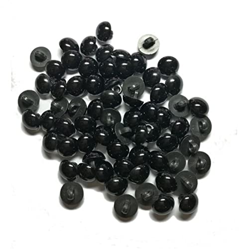 Bemvp 9mm Schwarze Harzknöpfe 100pcs Runde Pilz Gewölbte Nähbutton Augen Dekorative Knöpfe DIY Plüsch Tierspielzeug Für Bärenpuppenpuppen von Bemvp