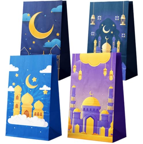 Bemvp 12 Stück Ramadan-geschenktüten, Muslimische Goodie-Bags, Leckerli-papiertüten, Süßigkeiten-verpackungsbeutel Für Eid Mubarak-Party-Dekoration von Bemvp