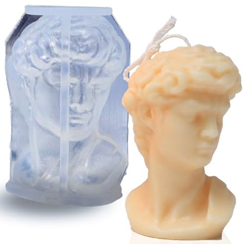 Bemvp 3D David Portrait Harzform, David Körper Torso Kerze Silikonformen Für Gipsherstellung Epoxidharz DIY Handwerk Selbstgemachte Seifenstatue von Bemvp