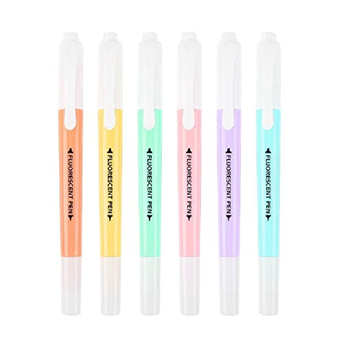 Bemvp 6 Teile/Satz Doppelkopf Fluoreszierender Highlighter Stift Marker Pastell Zeichnung Stift Für Studenten Schulbüro Liefert Netter Schreibwaren von Bemvp