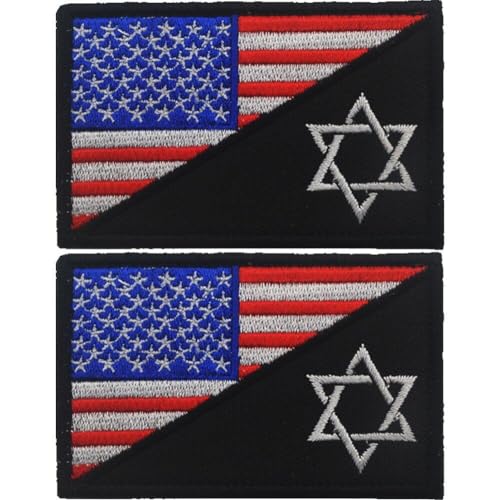 Aufnäher Us-amerikanischer Israel-flagge, 2 Stück, Jüdischer Davidstern, Stickerei-aufnäher Für Hüte, Rucksäcke, Jacken, Kleidung von Bemvp