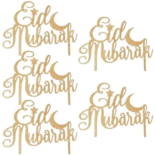 Bemvp Eid Mubarak Kuchendeckel Gold Glitzer Ramadan Cupcake Topper Eid -fitr Dessert Dekor Für Islam Muslim Eid Party Supplies von Bemvp