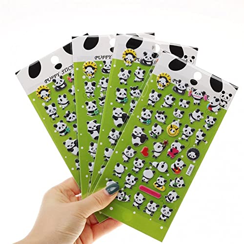 Puffy Sticker for Kids 4pcs Schöne Panda DIY Dekorative Kleberaufkleber 3D Bubble Craft Sticker Für Scrapbooking Diary Album von Bemvp