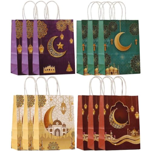 Ramadan-geschenktüte, 12 Stück/Set, Eid-papiertüten, Beutel Griff, Eid-süßigkeiten, Geschenktüten Für Eid-zubehör, Muslimische Party-Dekoration von Bemvp