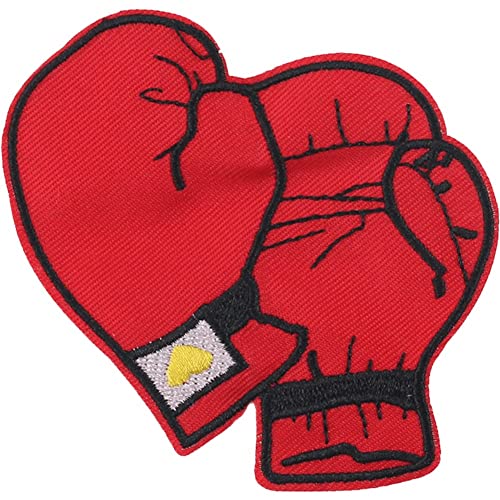 Rote Boxhandschuhflecken Bestickte Dekorative Patch Applique Bastelflecken Stoffaufkleber Patch Für von Bemvp