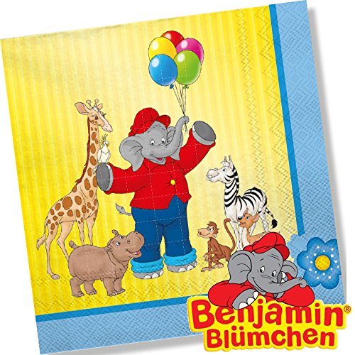 Benjamin Blümchen 20 Servietten Kinderparty und Kindergeburtstag von DH-Konzept // Töröööö // Elefant Kinder Papierservietten Party Set von Benjamin Blümchen