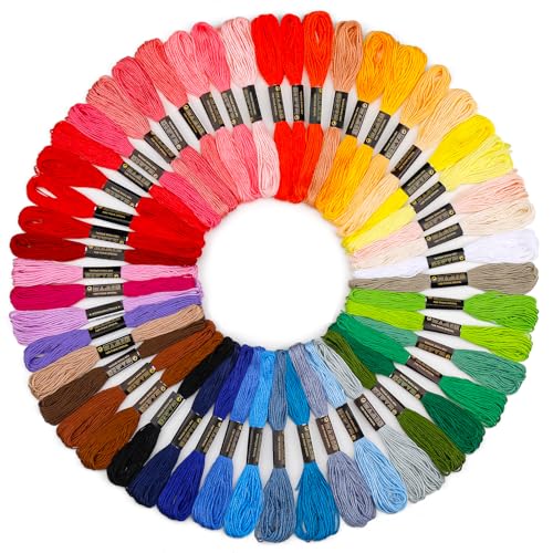 Benlay Stickgarn, 50 Bündel Regenbogen-Stickset, embroidery thread, Stickgarn Set Wird für Freundschaftsarmbänder, Knüpfgarn, Kreuzstichfaden, Armbandfaden, Basteltwist Benlay Stickgarn, 50 Bündel Regenbogen-Stickset, embroidery thread, Stickgarn Set Wird für Freundschaftsarmbänder, Knüpfgarn, Kreuzstichfaden, Armbandfaden, Basteltwist von Benlay