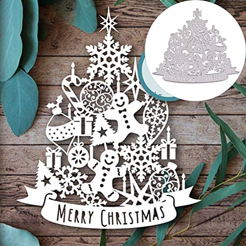 Benoon Xmas Lebkuchenmann Schneeflocke Schneidwerkzeuge, Metallprägeschablone für DIY Scrapbook Album Papierkarte Herstellung Handwerk Dekoration Silver von Benoon