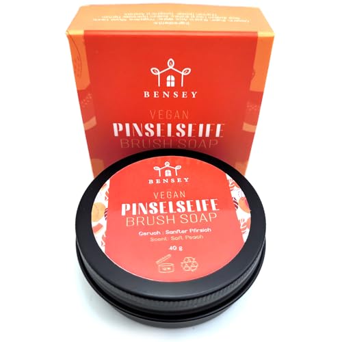 Bensey Premium Pinselseife für Make-Up-Pinsel, Pinselreiniger für Aquarell- und Acrylfarbe | 40g vegan von Bensey