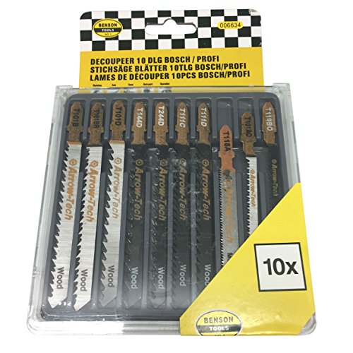 Stichsägeblätter T-Schaft für Stichsägen Stichsägeblatt Set Holz PVC von Benson Tools