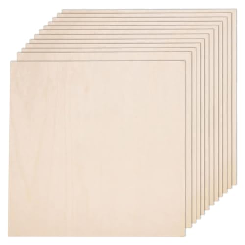 Benssey Lindenholzplatte,Lindenholzplatte,Sperrholz,Glatte Bastelholzplatte zum Laserschneiden,DIY-Baumodell,30x30x0,3cm von Benssey