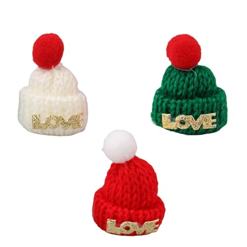 Benyong 120 Stück Basteln Mützen Sorgenwürmchen Mini Strickmützen Für Mützchen Für Weihnachtsmützen Puppen Hut Kleine Für Weihnachten Basteldekoration Gestrickt Ornamente (1) von Benyong