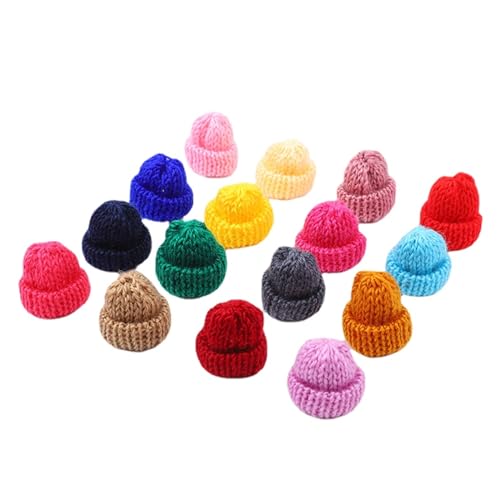 Benyong Basteln Mützen Sorgenwürmchen Mini Strickmützen Für Mützchen Für Weihnachtsmützen Puppen Hut Kleine Für Weihnachten Basteldekoration Gestrickt Ornamente (ohne den Ball,100 Stück) von Benyong