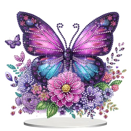 Beojonvy 5D Diamond Painting Aufsteller, Diamond Paintings Schmetterling, DIY Diamant Painting Erwachsene, Diamond-Painting-Kinder für Zuhause und Bürodekoration (Schmetterling) von Beojonvy