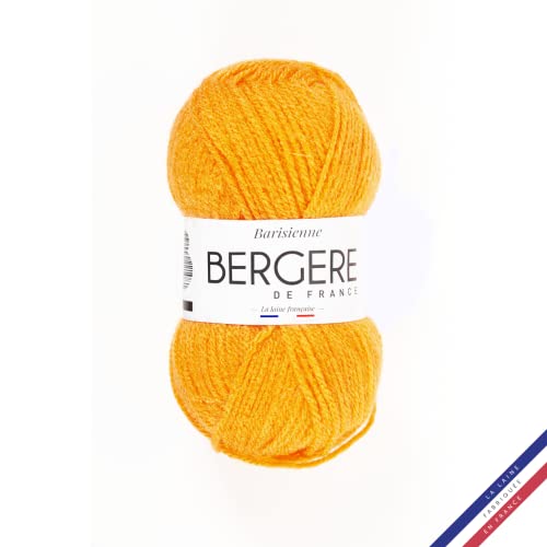 Bergère de France - BARISIENNE, Wolle zum stricken und häkeln (50g) - 100% Acryl - 4 mm - Sehr weicher Rundfaden - Orange (MANDARINE) von Bergere de France