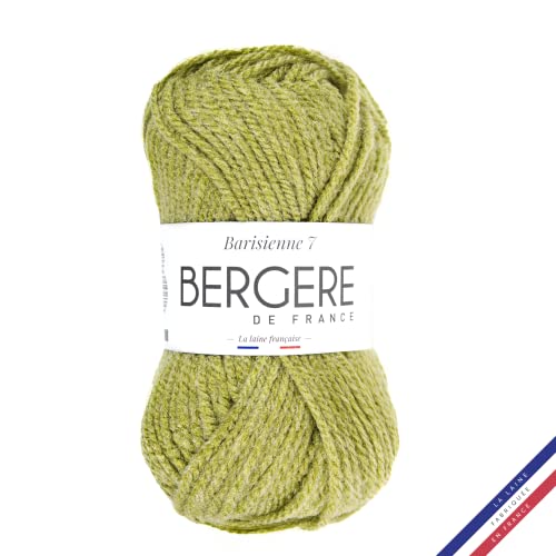 Bergère de France - BARISIENNE 7, Wolle zum stricken und häkeln (50g) - 100% Acryl - 6,5 mm - Weicher dicker runder Faden- Grün (ALGUE) von Bergere de France